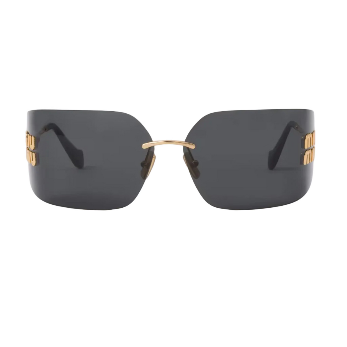 Miu Miu Aube Women Rimless Slate Gray Sunglasses 