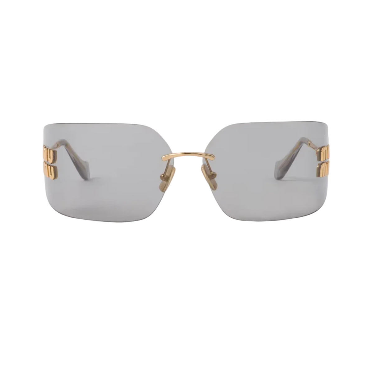 Miu Miu Aube Women Rimless Light Grey Sunglasses 