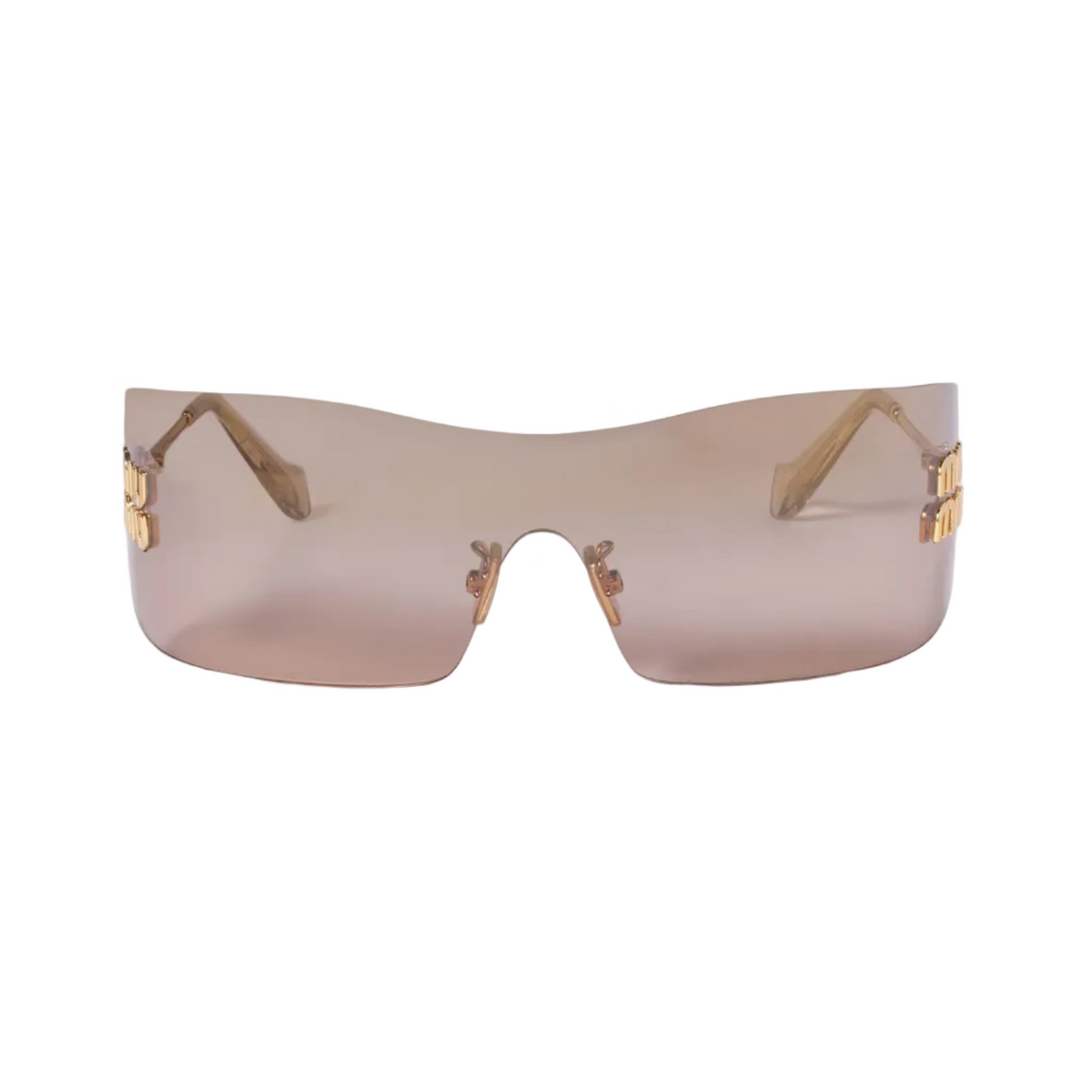 Miu Miu Aube Women Rimless Gold / Bronze Sunglasses