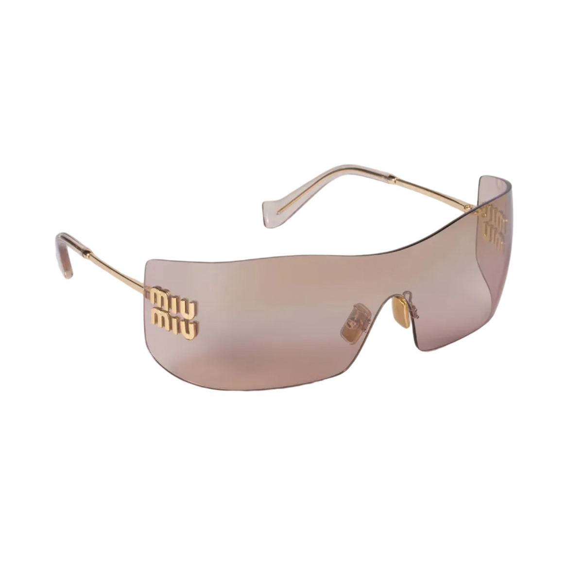 Miu Miu Aube Women Rimless Gold / Bronze Sunglasses