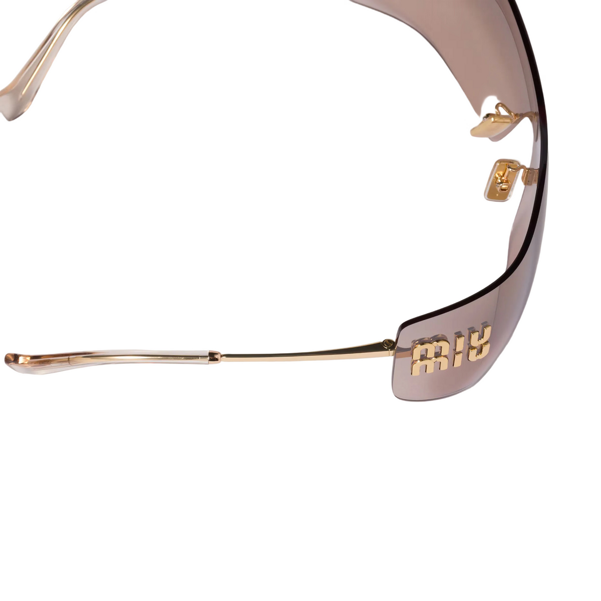 Miu Miu Aube Women Rimless Gold / Bronze Sunglasses