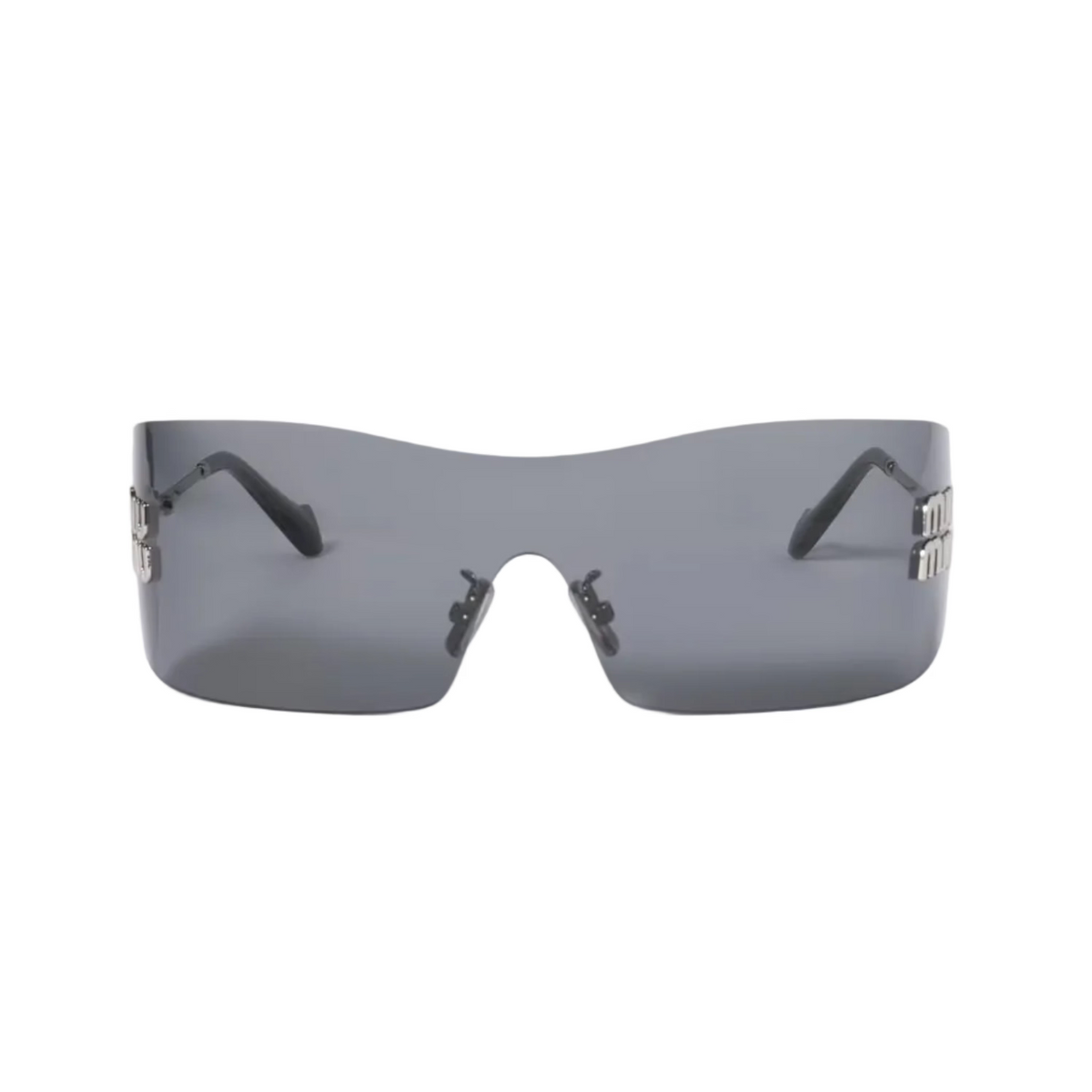 Miu Miu Aube Women Rimless Silver / Basalt Grey Bio Sunglasses