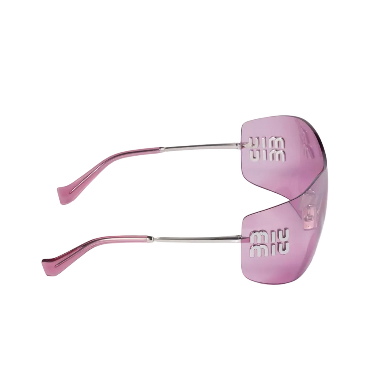 Miu Miu Aube Women Rimless Silver / Mirrored Gradient Azalea Sunglasses