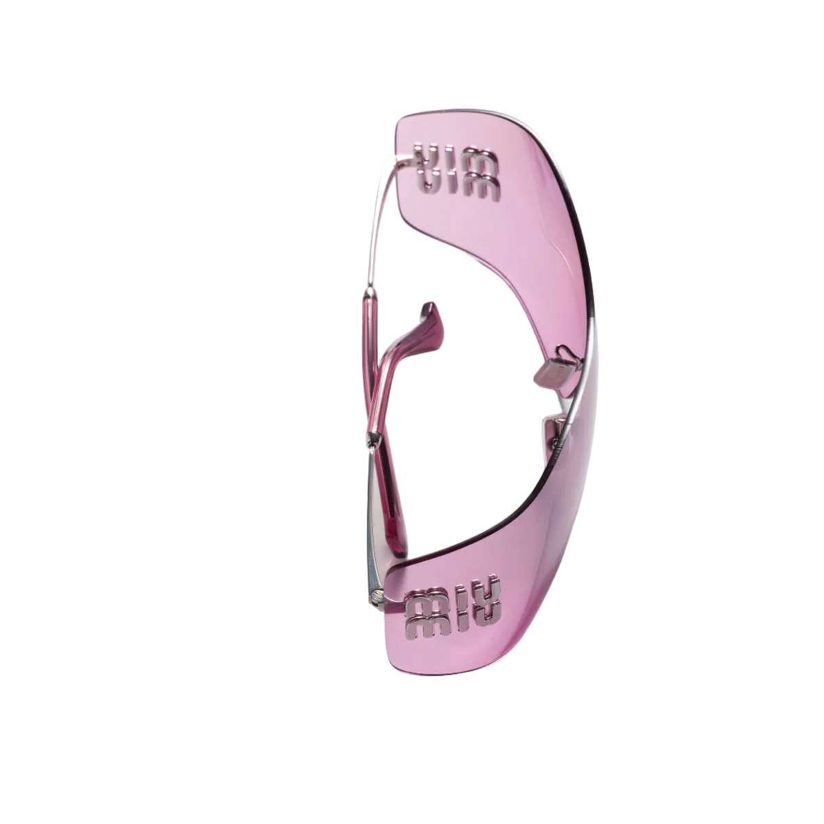 Miu Miu Aube Women Rimless Silver / Mirrored Gradient Azalea Sunglasses