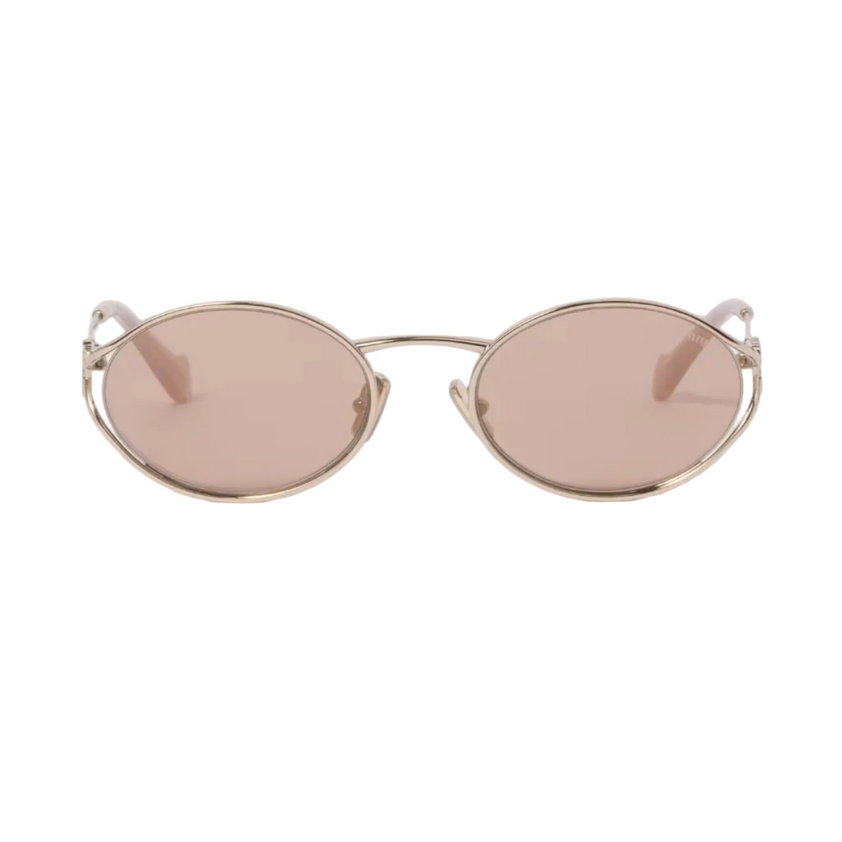 Miu Miu Women Logo Oval Rose gold Sunglasses                          