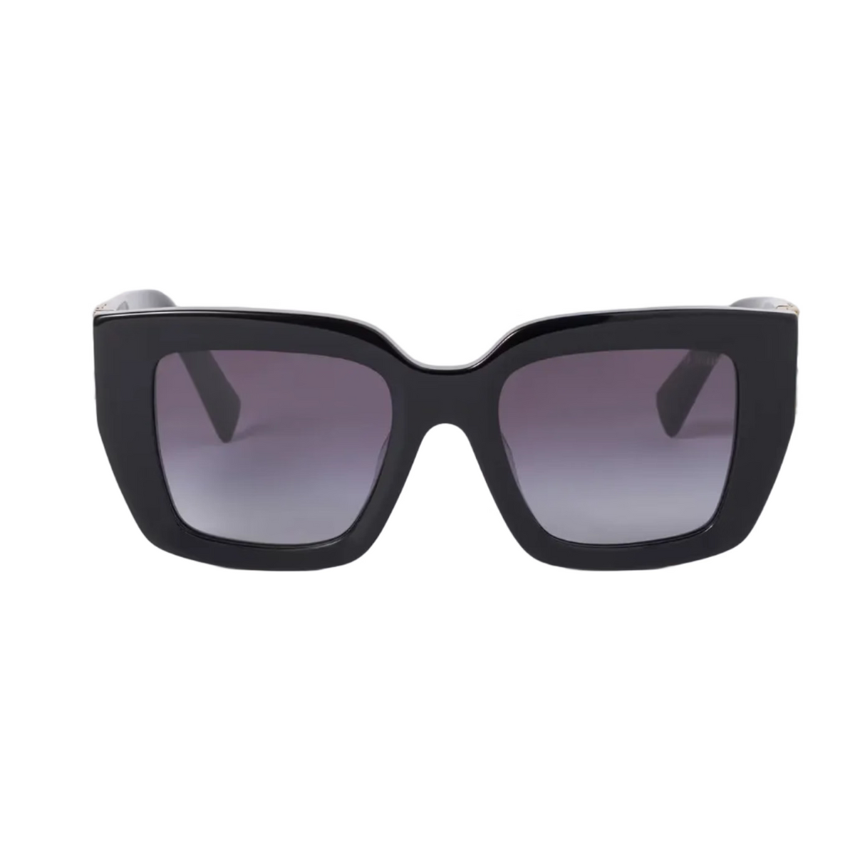 Miu Miu Women Glimpse Black Acetate Fumé Grey Shaded Sunglasses