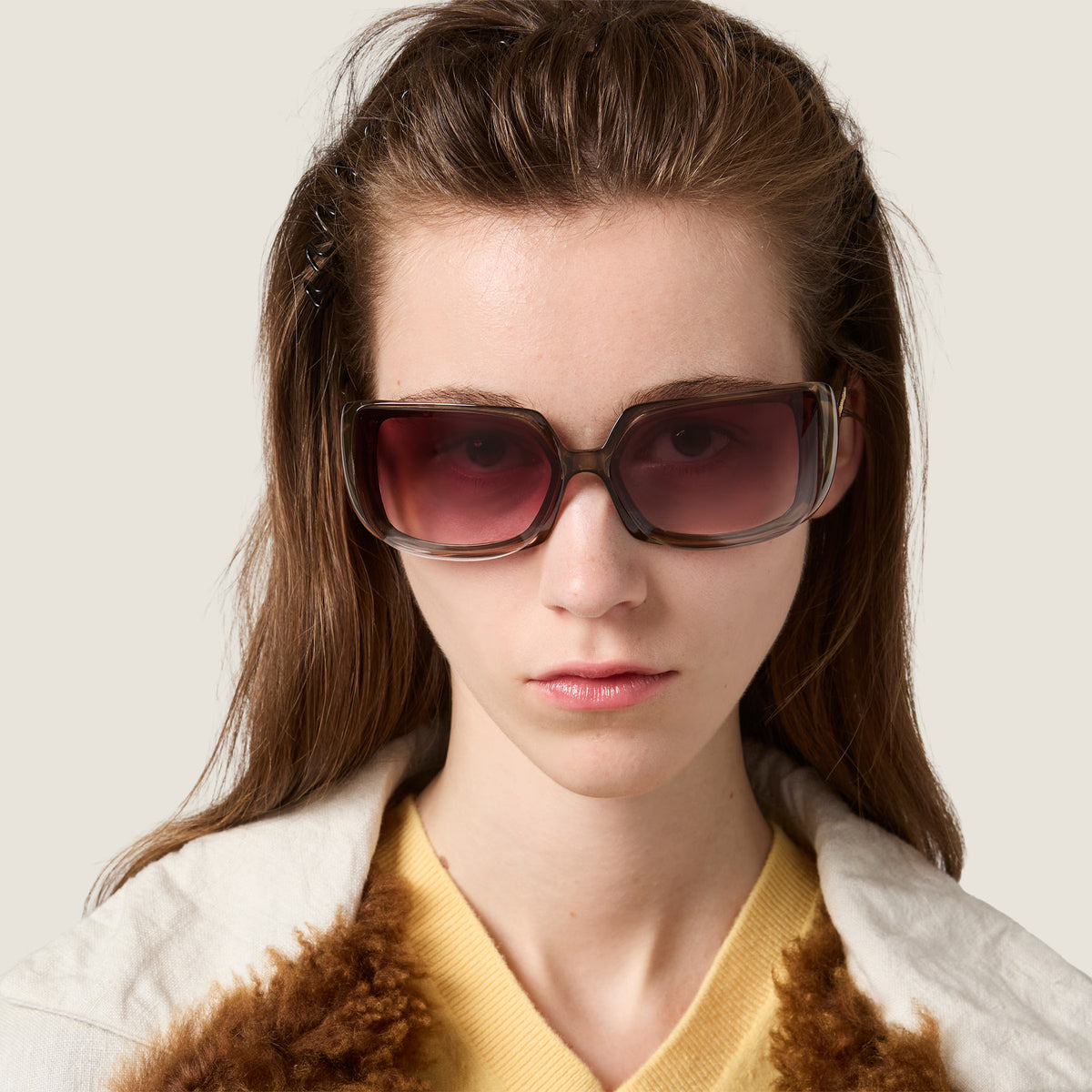 Miu Miu Runway SMUC08 Women Violet / Burgundy Bio Gradient Sunglasses