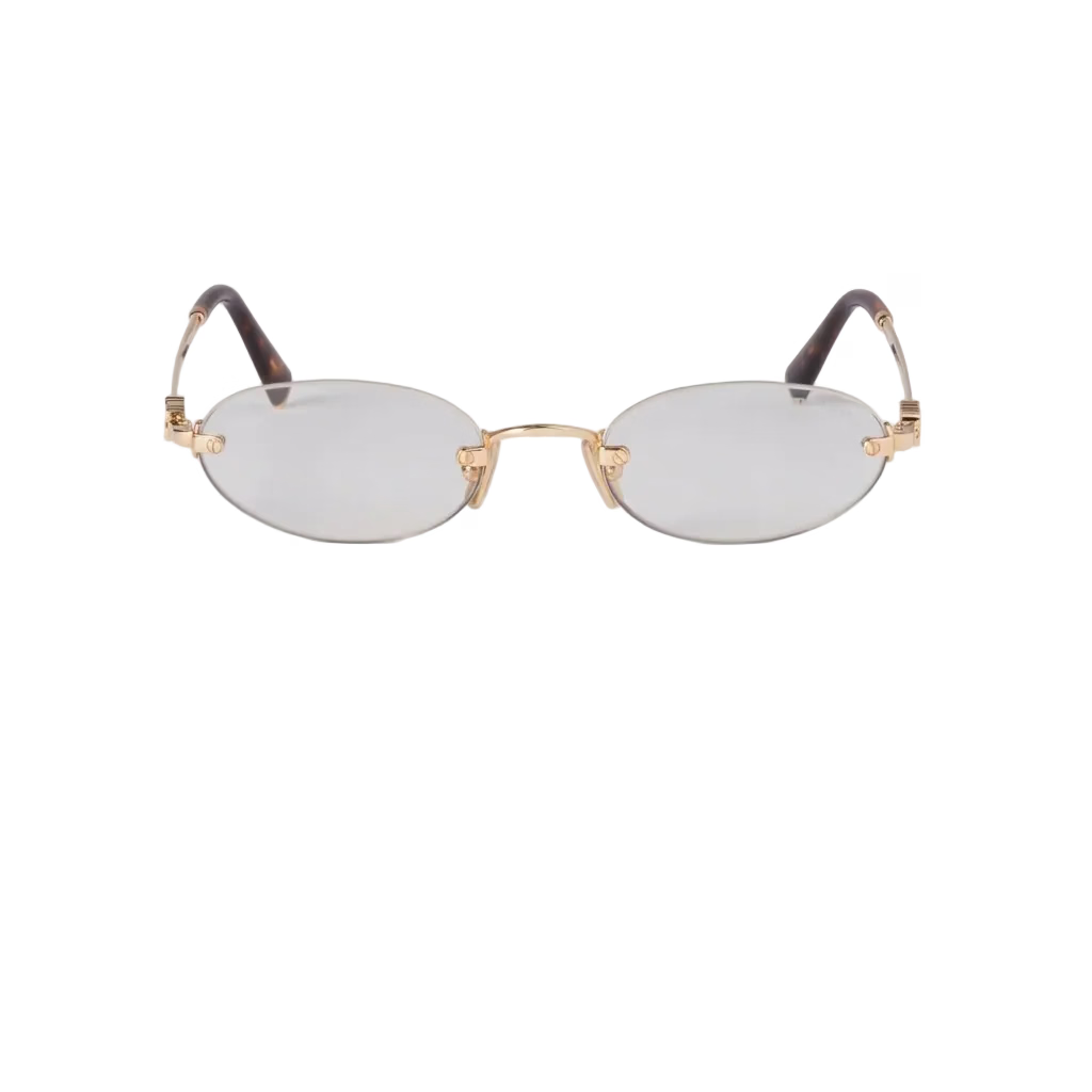 Miu Miu Women Rimless Oval Blue-Ray Transparent Sunglasses