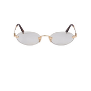 Miu Miu Women Rimless Oval Blue-Ray Transparent Sunglasses