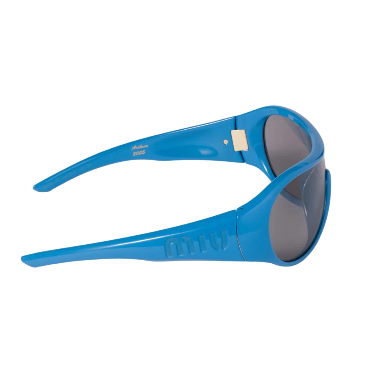 Miu Miu Ivresse Women Wraparound Celeste / Grey Sunglasses