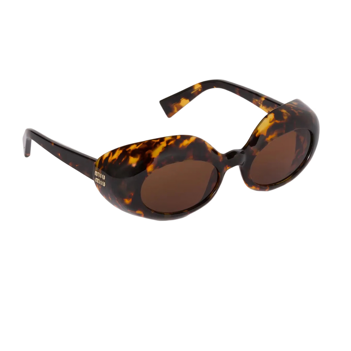 Miu Miu Women Rêverie Cat-Eye Honey Tortoiseshell/ Tamarind  Sunglasses