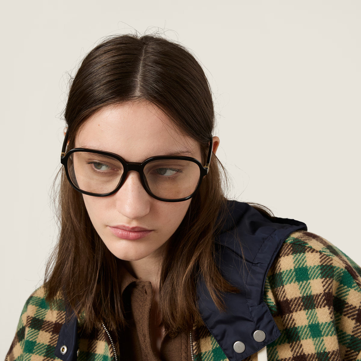 Miu Miu Regard MU B01S Women Oversized Pillow Black / Blue-Ray Transparent Sunglasses