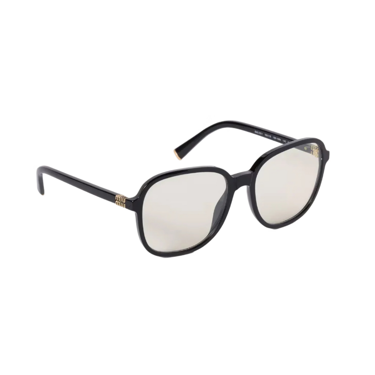 Miu Miu Regard MU B01S Women Oversized Pillow Black / Blue-Ray Transparent Sunglasses