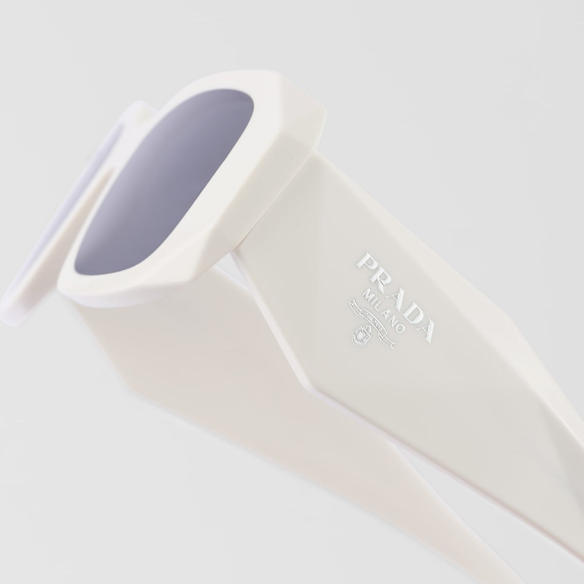Prada Women Geometric Frame White Sunglasses