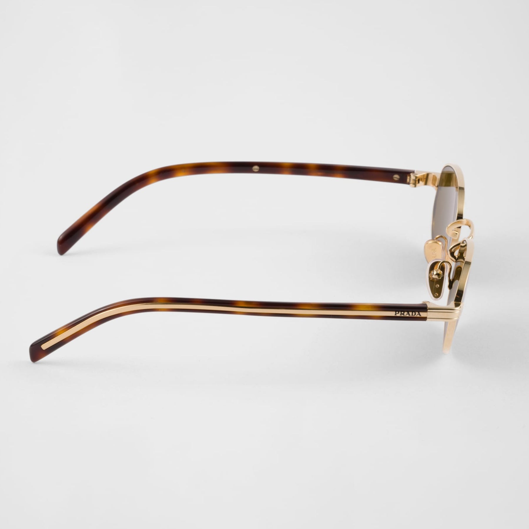 Prada Women Round Frame Honey Gold Sunglasses