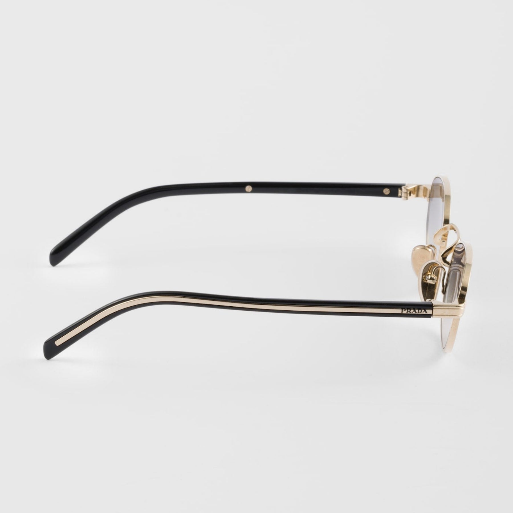 Prada Women Round Frame Pale Gold Sunglasses