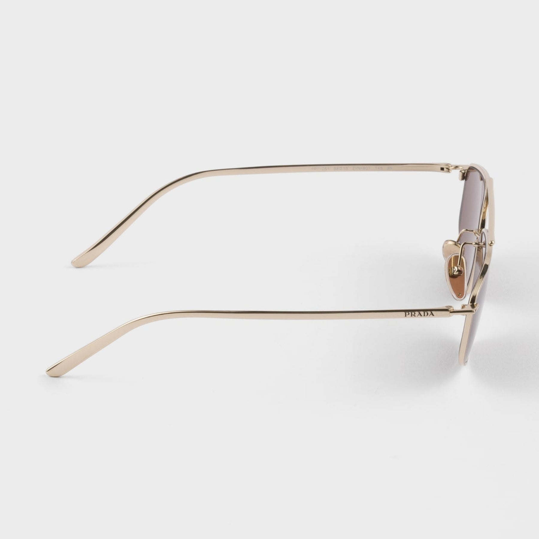 Prada Women Rectangle Frame Pale Gold Sunglasses