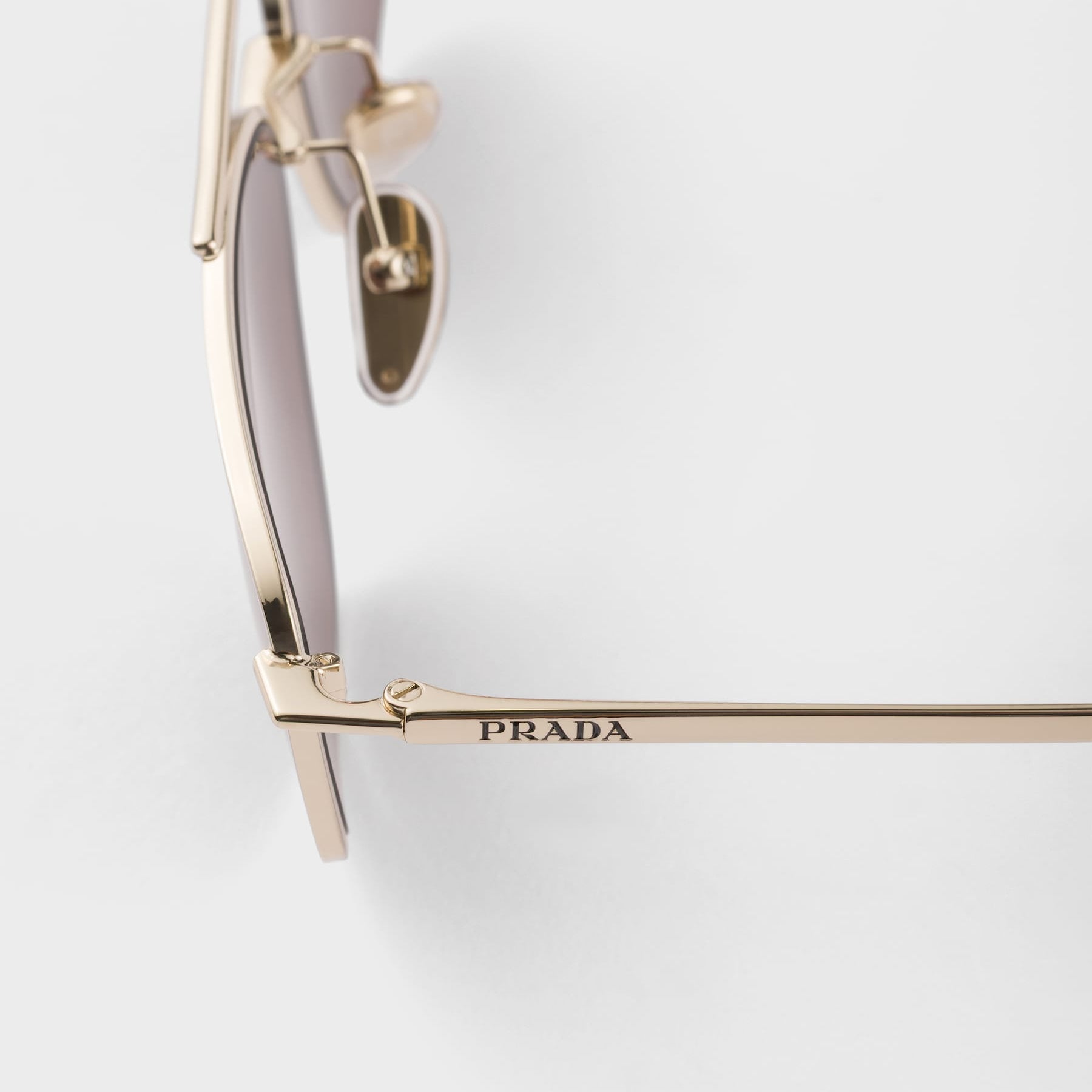Prada Women Rectangle Frame Pale Gold Sunglasses