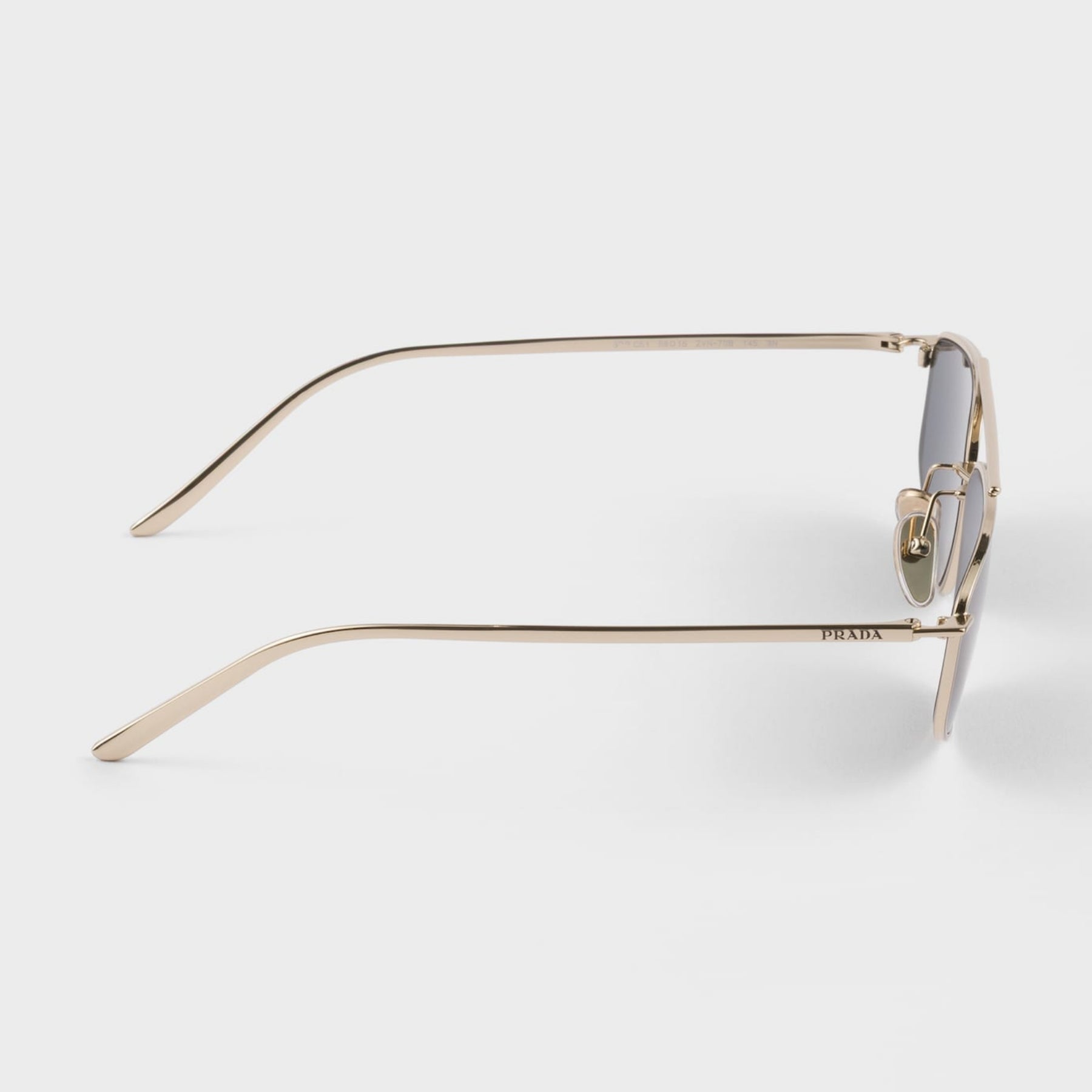 Prada Women Rectangle Frame Flame Gold Sunglasses