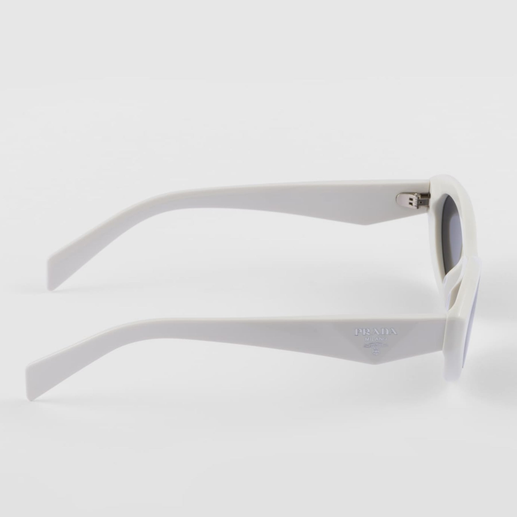Prada Women Oval Frame White Sunglasses