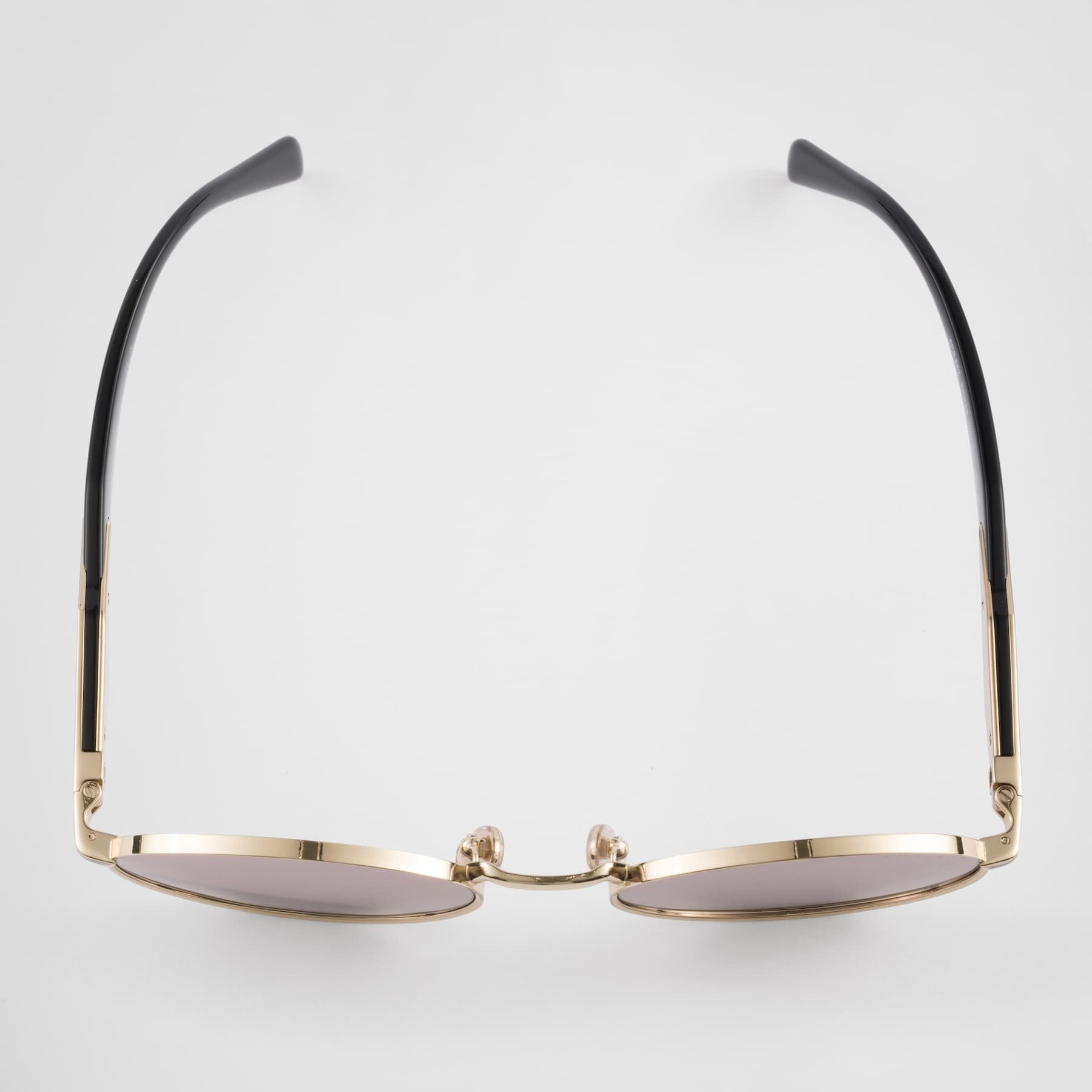 Prada Women Round Frame Matte Gold Sunglasses