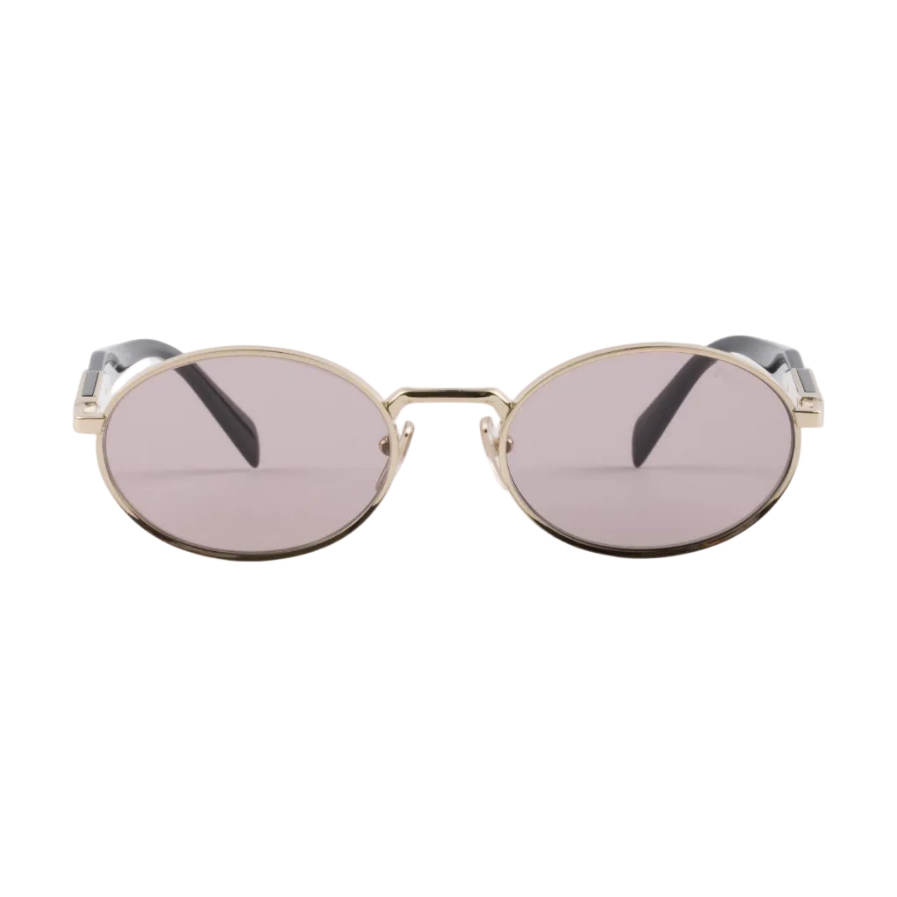 Prada Women Round Frame Matte Gold Sunglasses