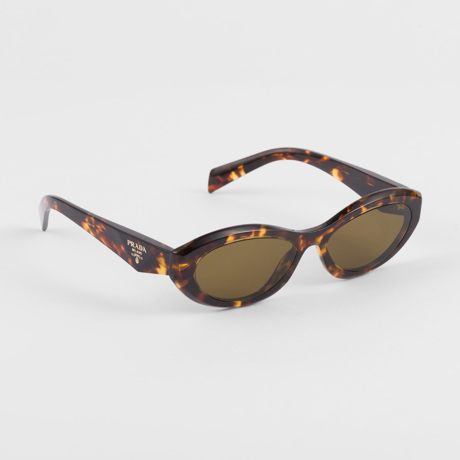 Prada Women Oval Frame Brown Sugar Sunglasses