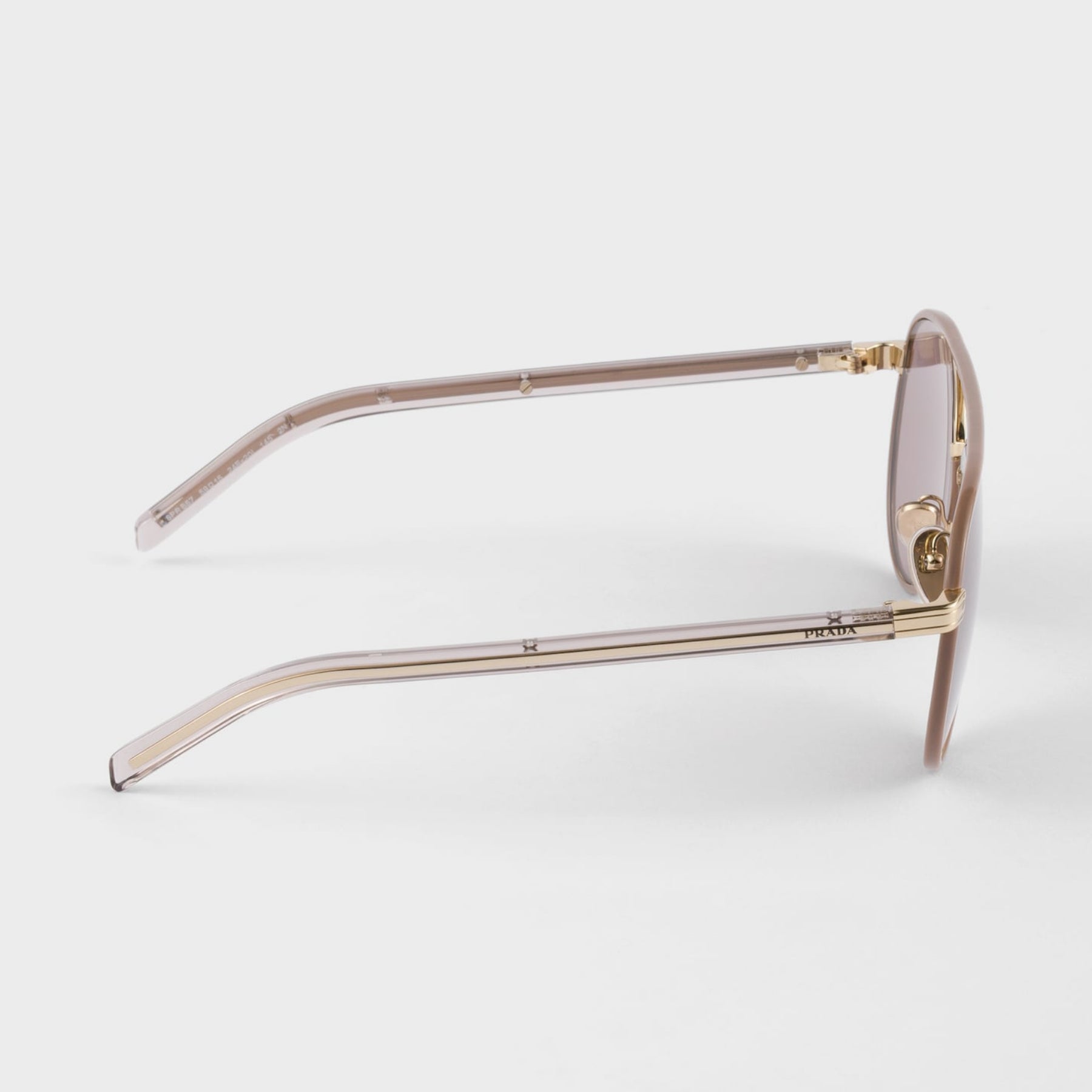 Prada Women Pilot Frame Pale Gold Sunglasses