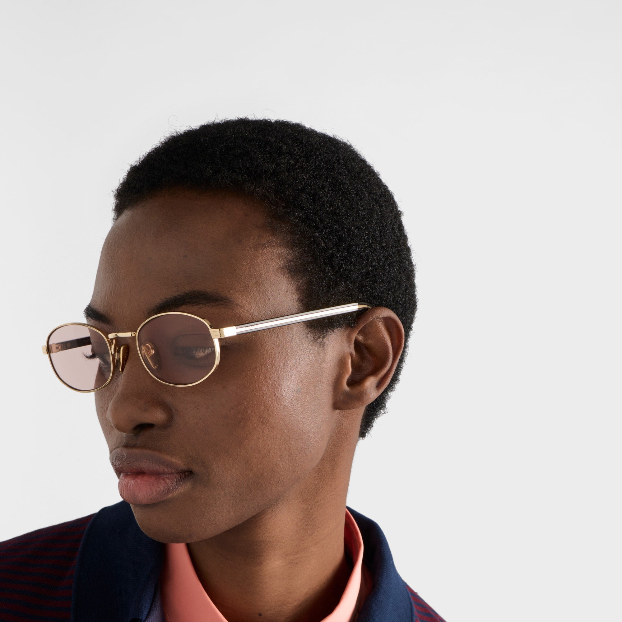 Prada Women Round Frame Cosmic Gold Sunglasses