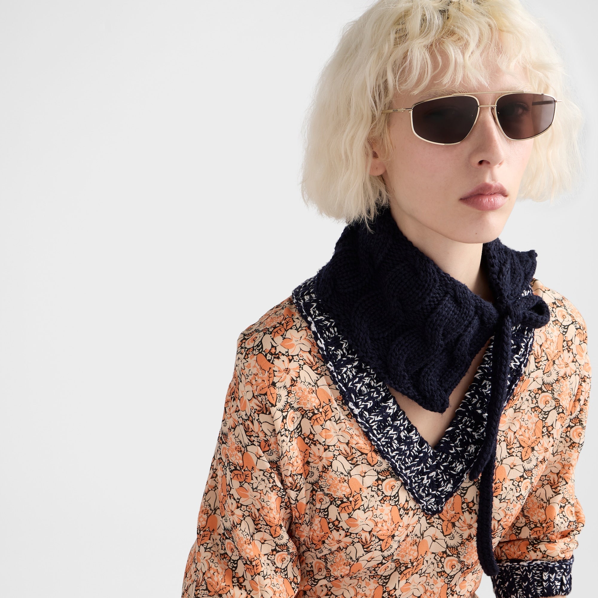 Prada Women Rectangle Frame Pale Gold Sunglasses