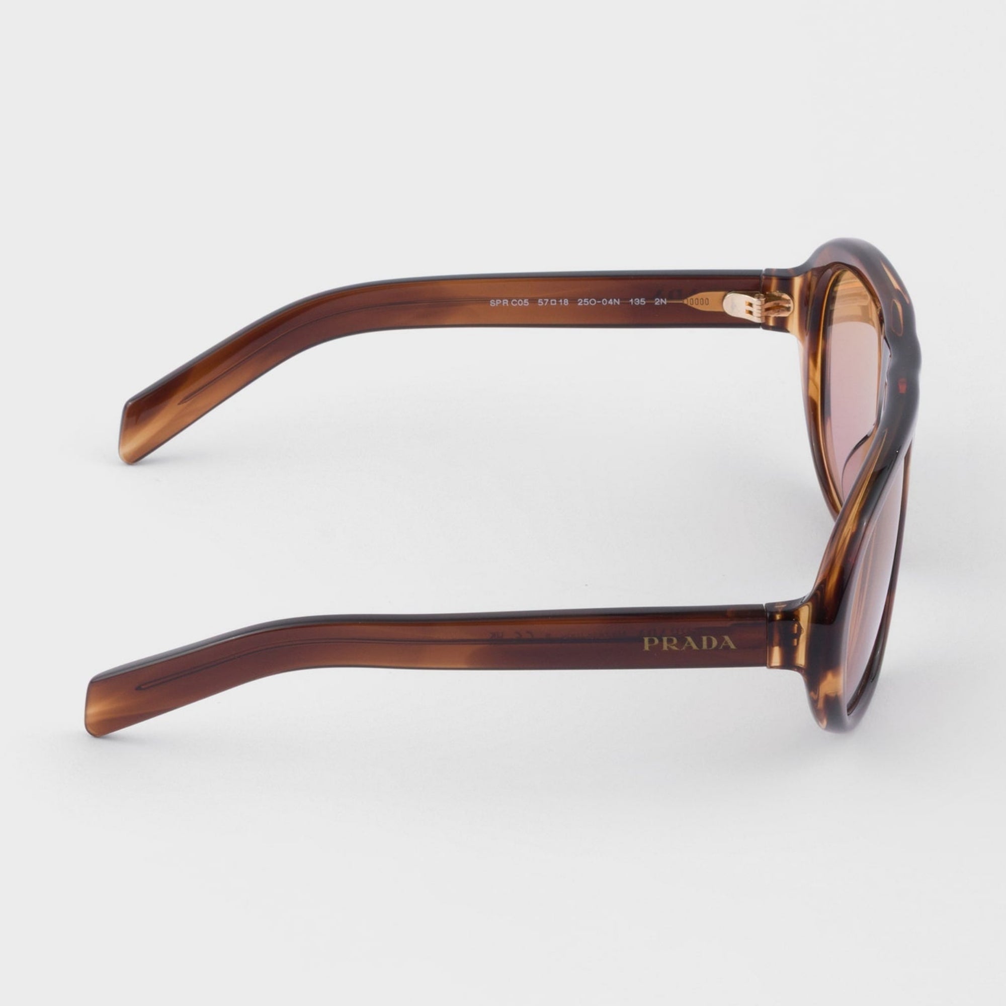 Prada Women Pilot Frame Leather Brown Sunglasses