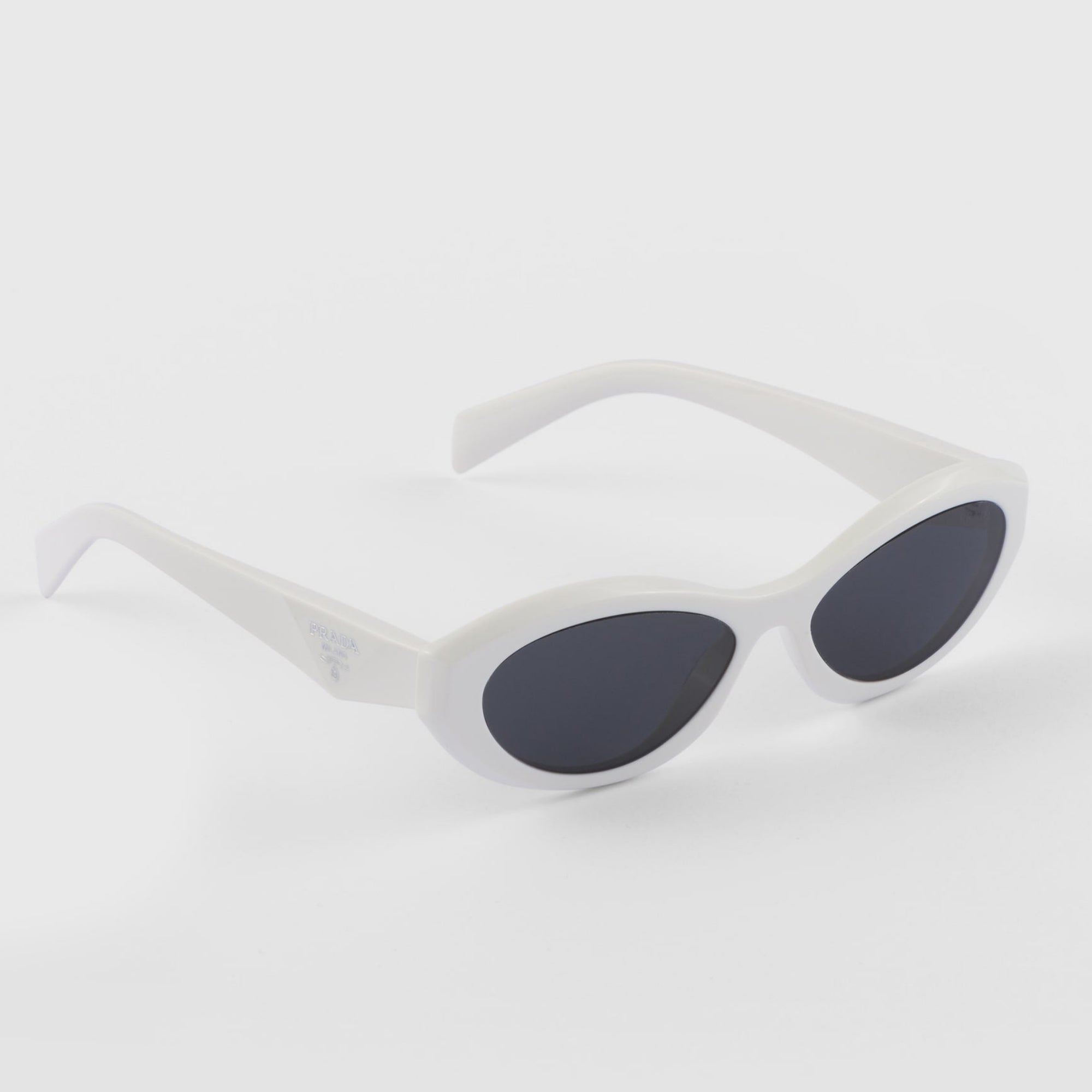 Prada Women Oval Frame White Sunglasses