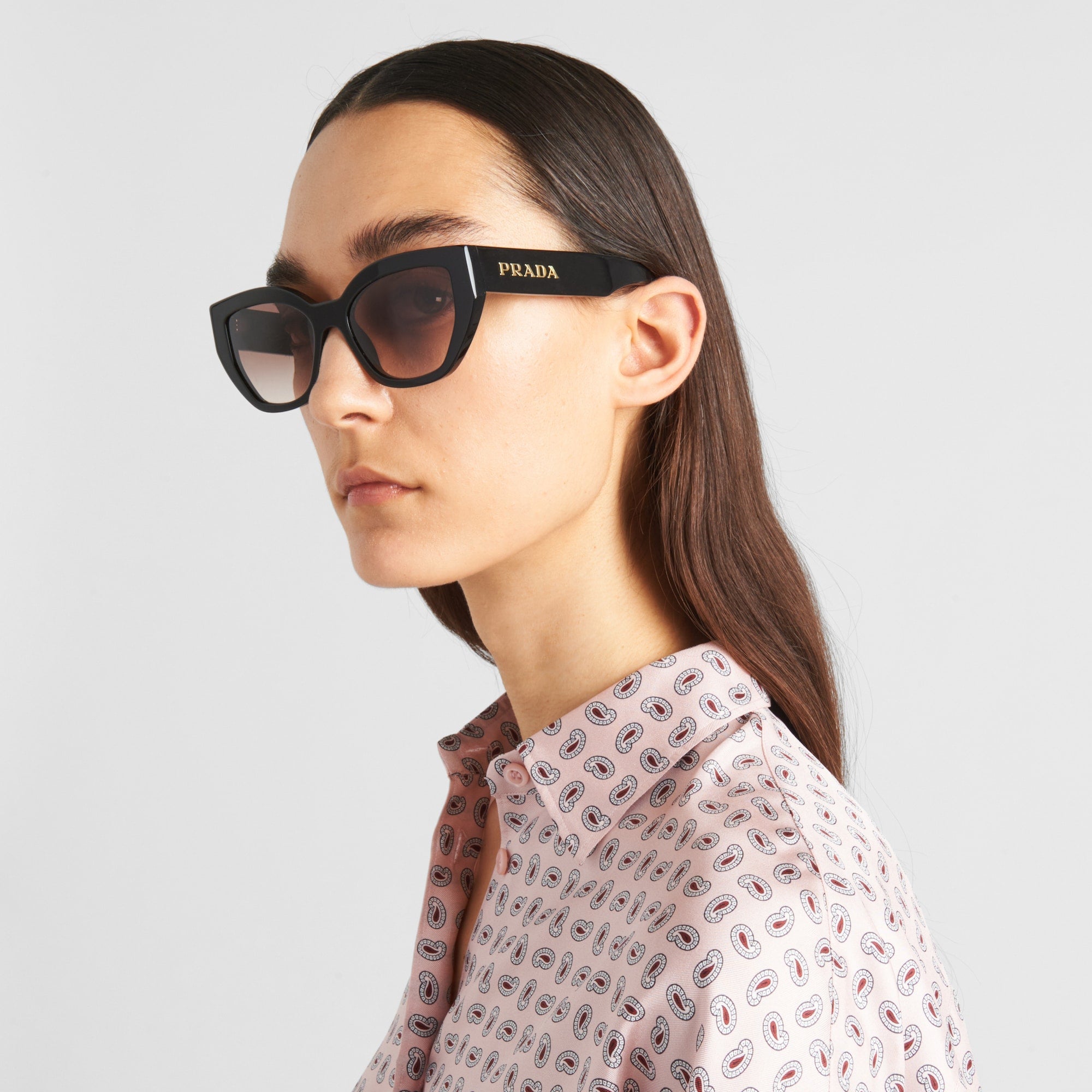 Prada Women Cat-Eye Frame Storm Black Sunglasses