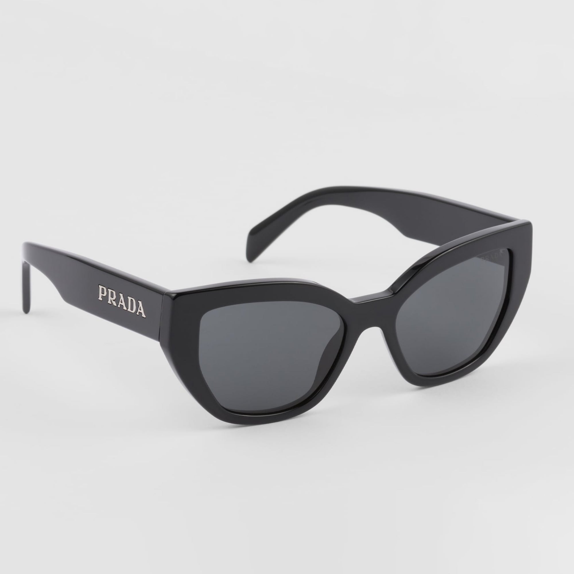 Prada Women Cat-Eye Frame Lava Black Sunglasses