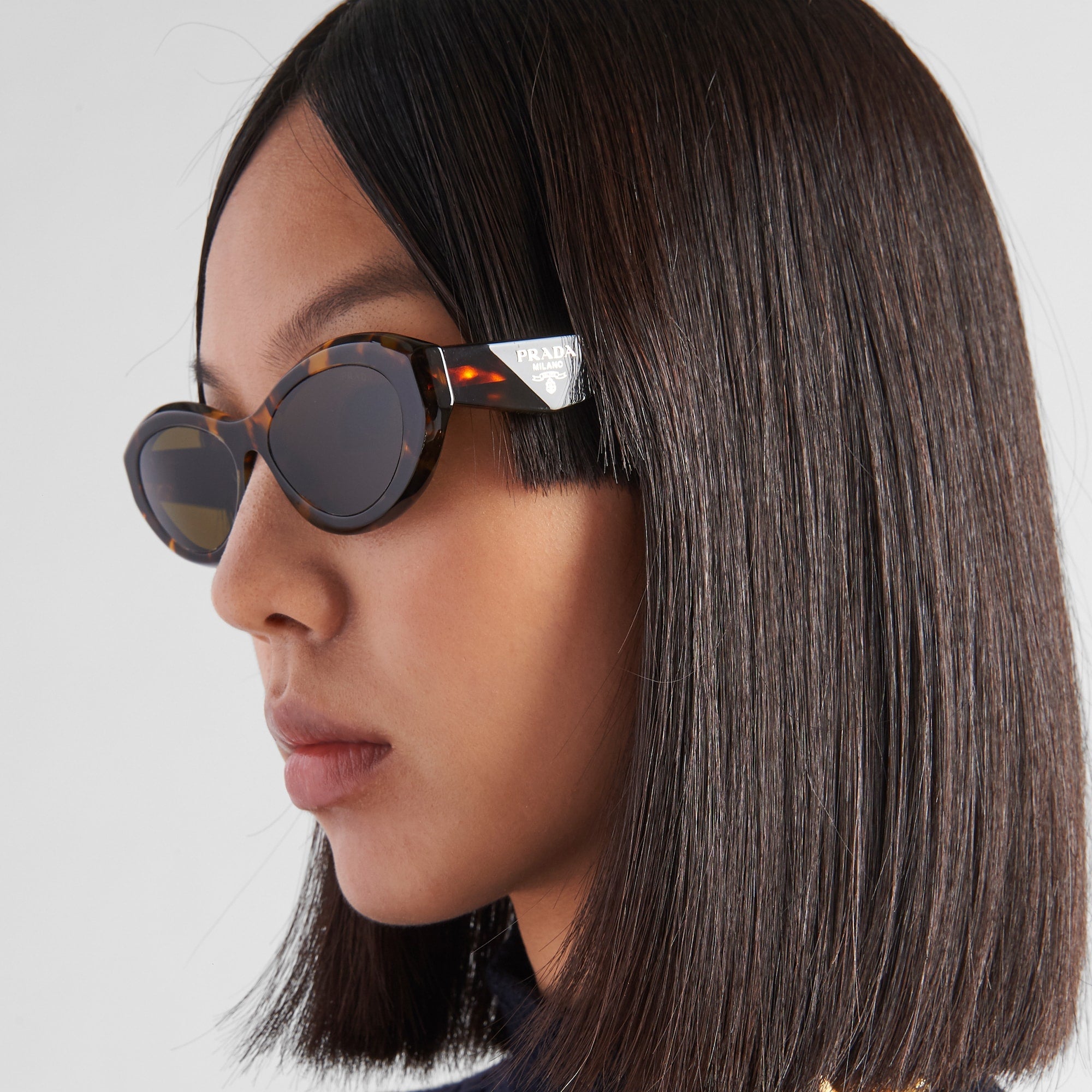 Prada Women Oval Frame Brown Sugar Sunglasses