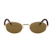 Prada Women Round Frame Honey Gold Sunglasses