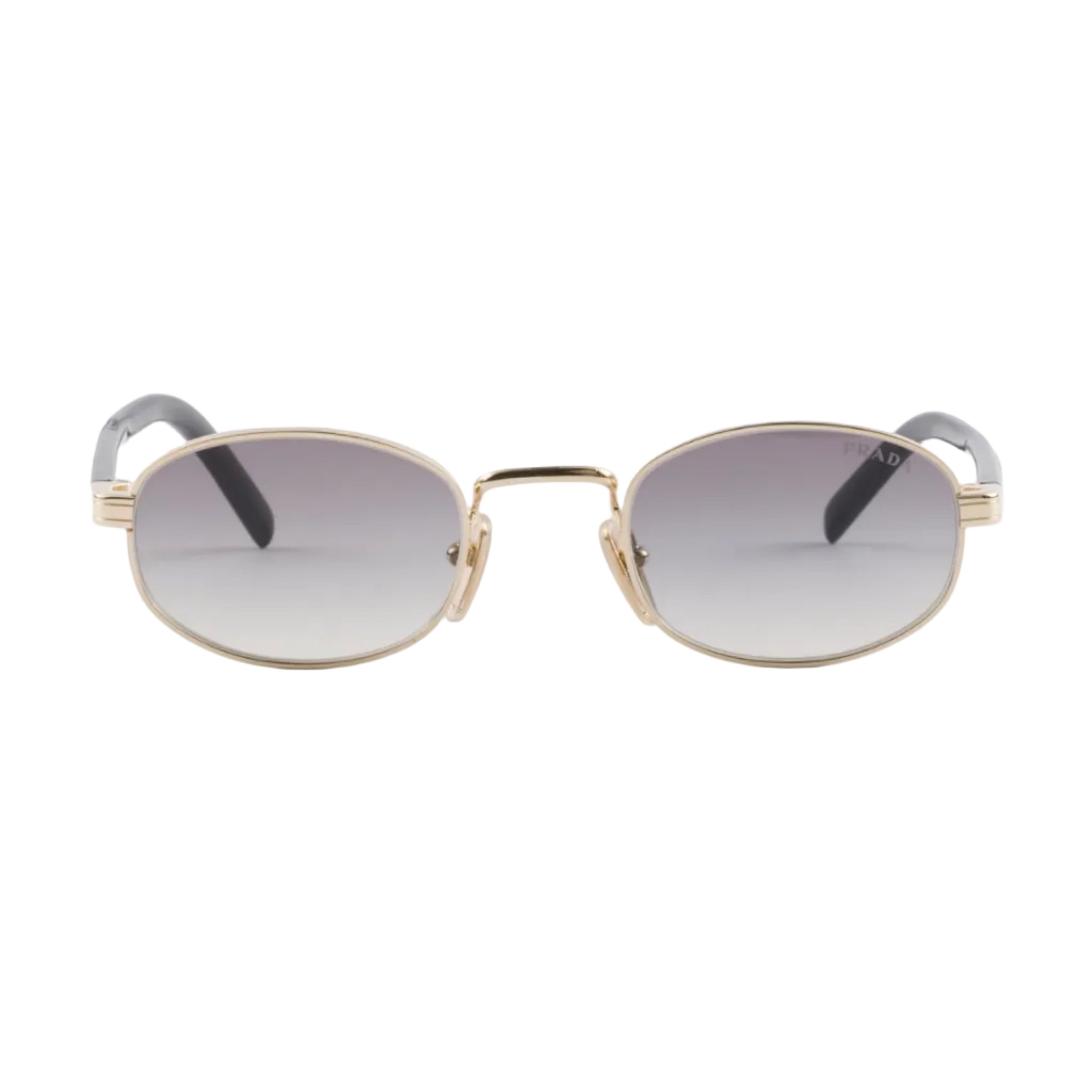 Prada Women Round Frame Pale Gold Sunglasses