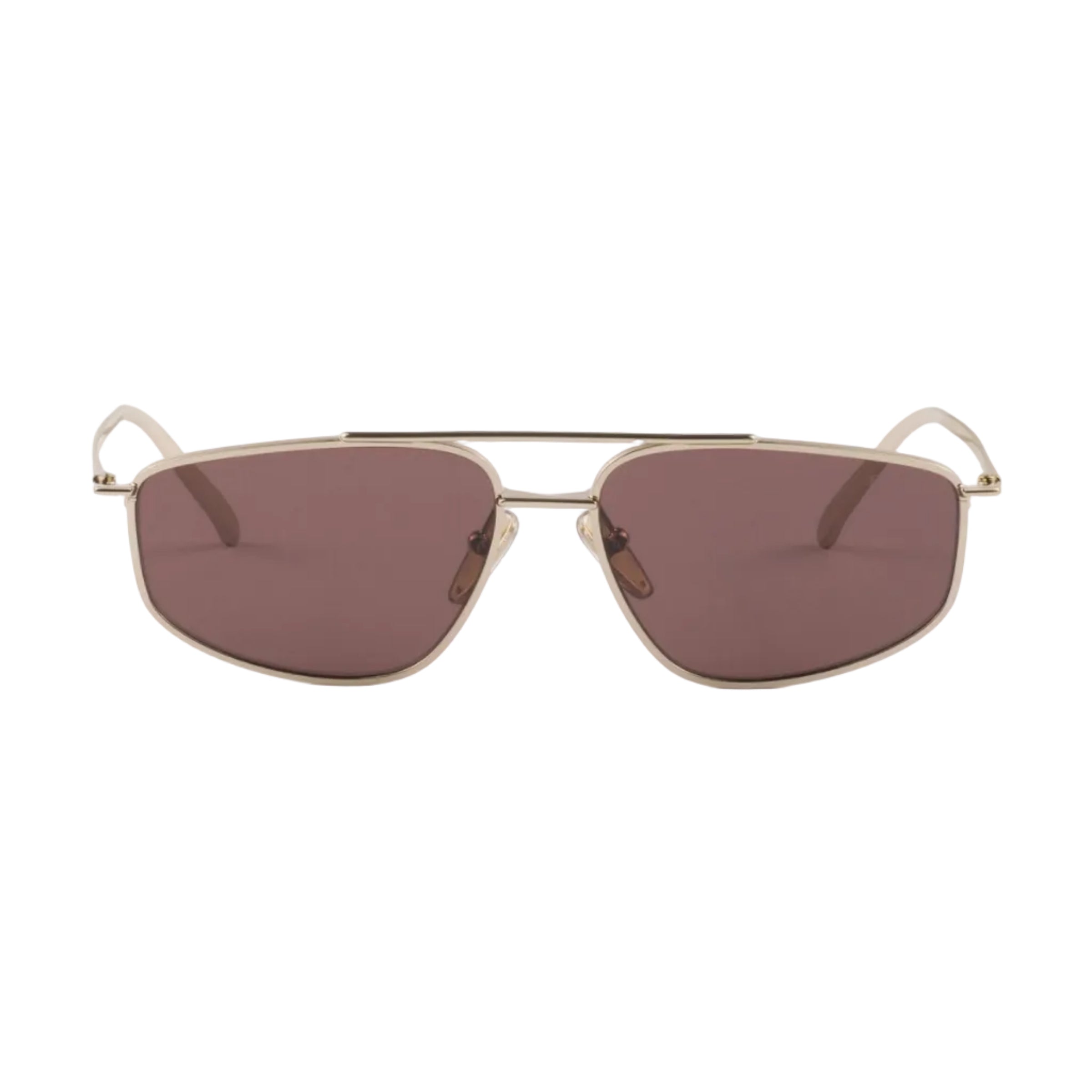 Prada Women Rectangle Frame Pale Gold Sunglasses