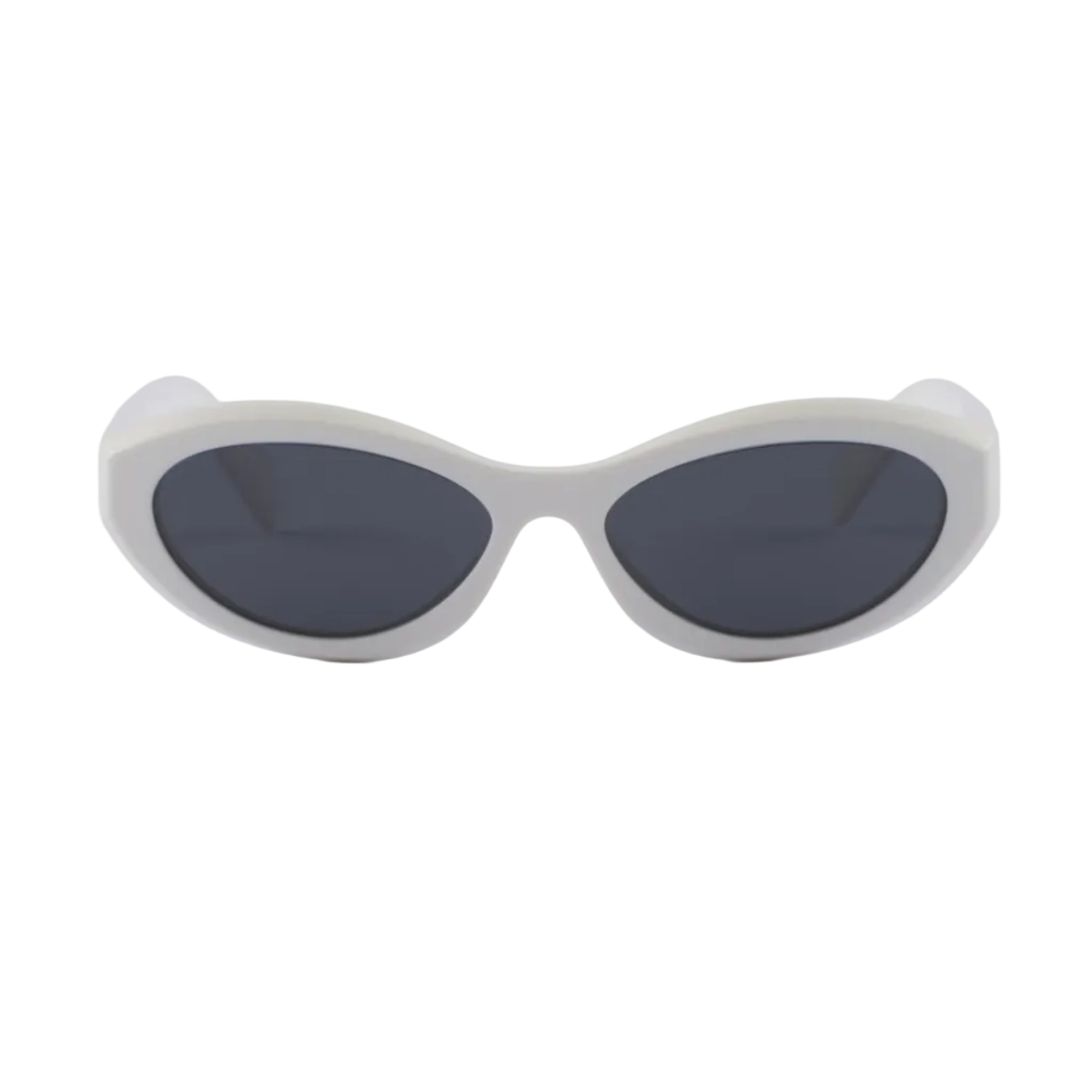 Prada Women Oval Frame White Sunglasses
