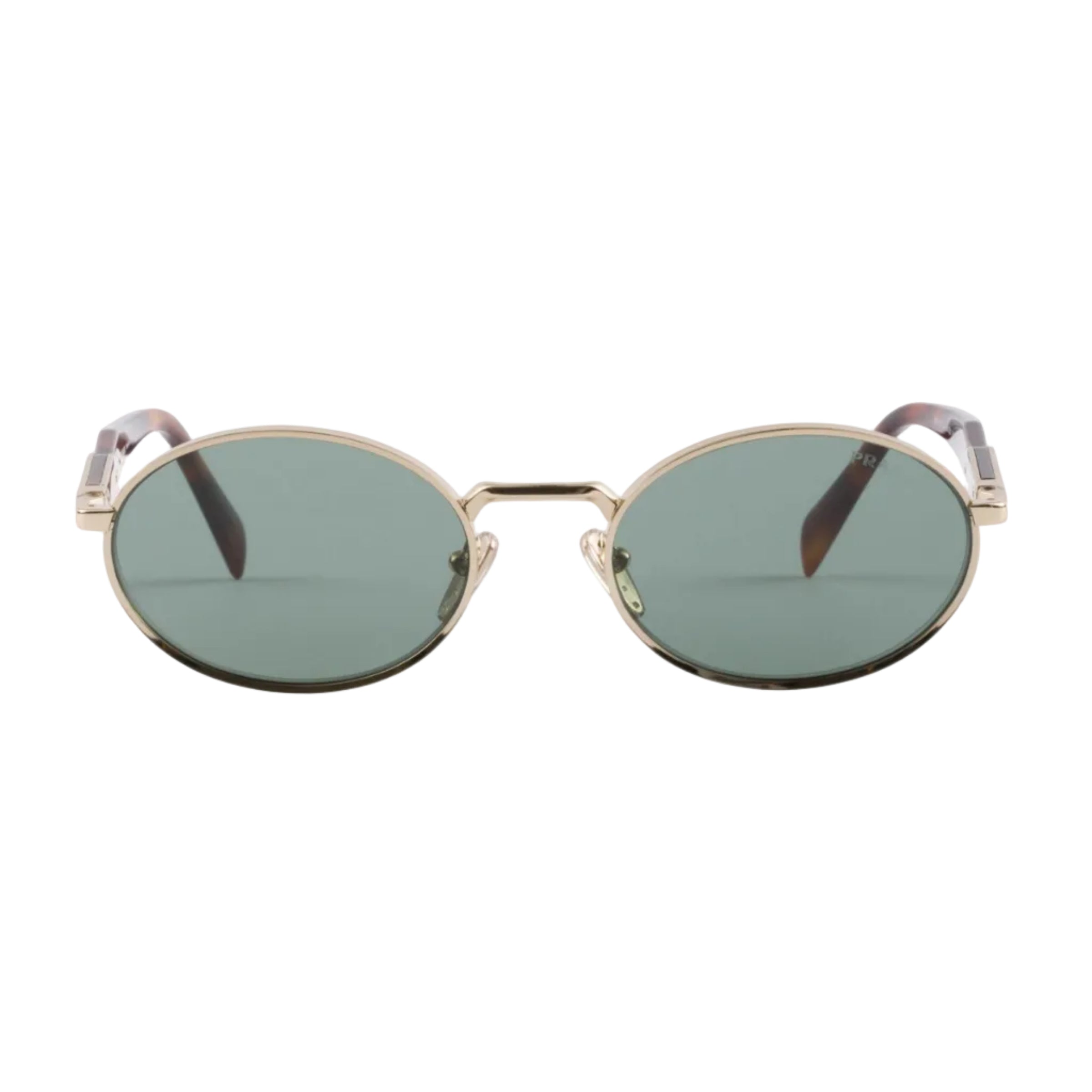 Prada Women Round Frame Soft Gold Sunglasses
