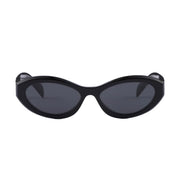 Prada Women Oval Frame Lava Black Sunglasses