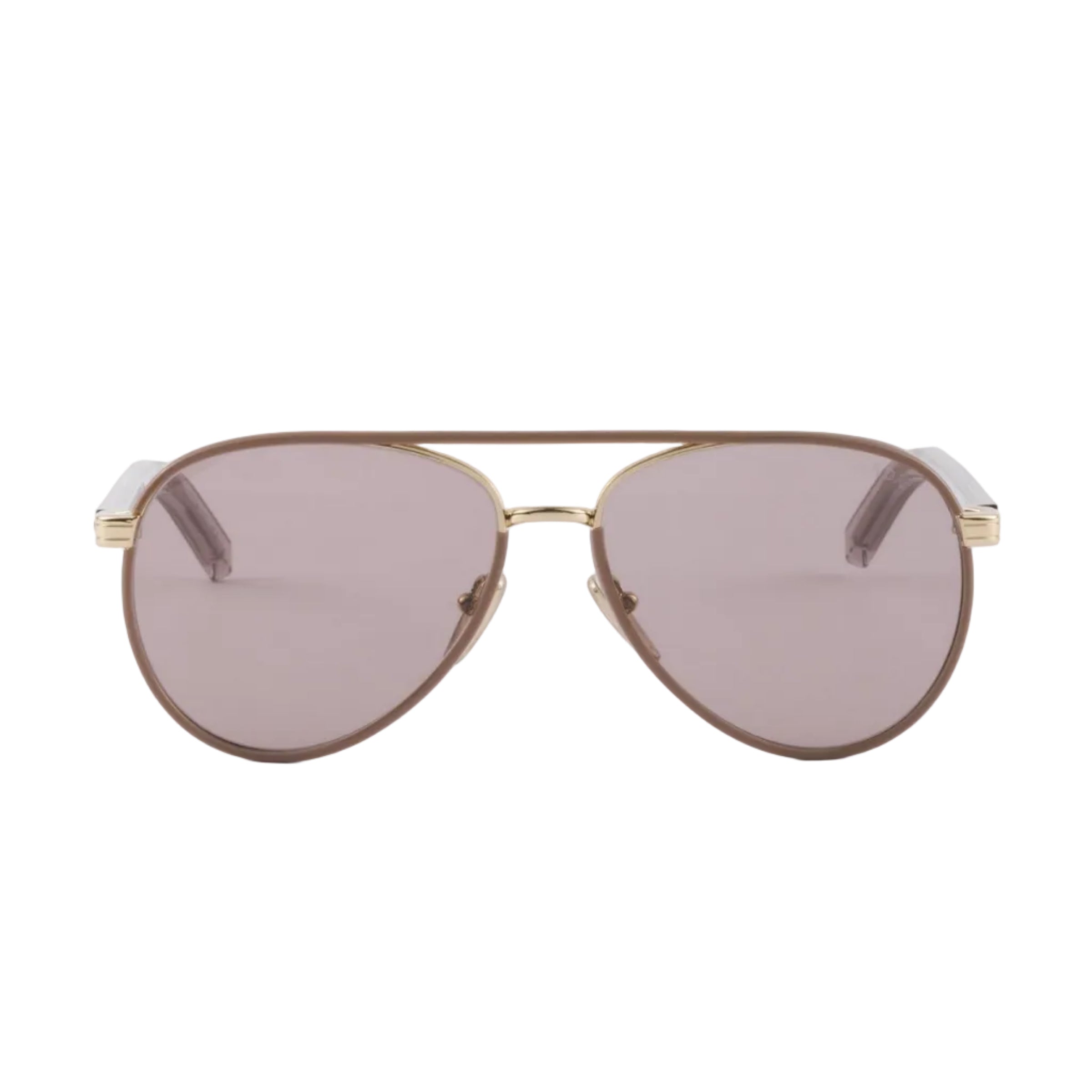 Prada Women Pilot Frame Pale Gold Sunglasses