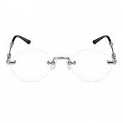 Chrome Hearts Pills I 1915 Unisex Silver Rimless Oval Optical Glasses