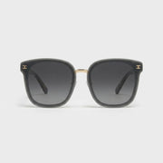 Chanel Women Classic Square Acetate Polarized Rhinestone Chanel Logo Grey Sunglasses