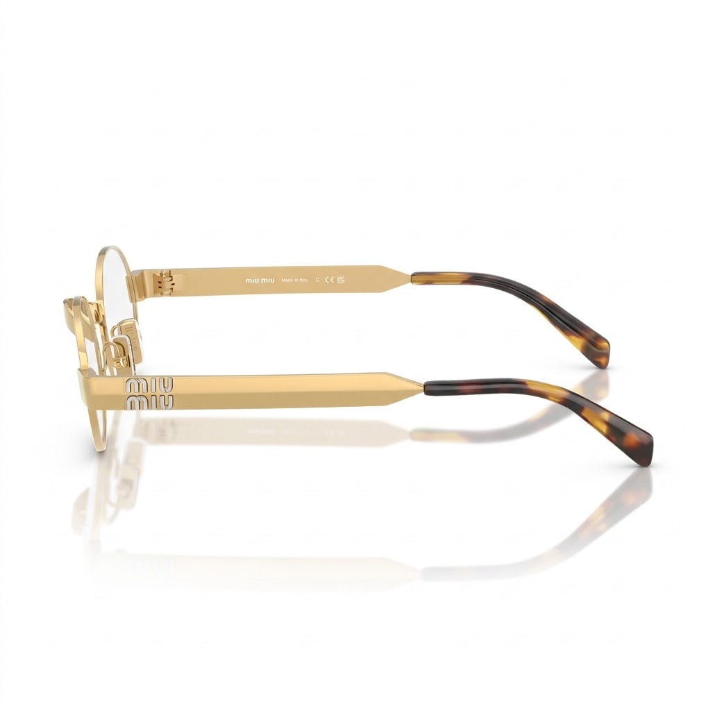Miu Miu Envie Women MU B51S Oval Gold / Transparent Blue-Light Filter  Eyewear
