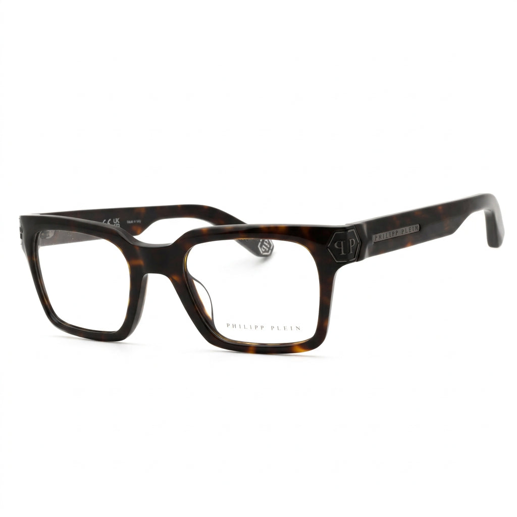 Philipp Plein Men Dark Havana Square Eyeglasses