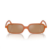 Miu Miu Regard MU 11ZS Women Rectangular Turmeric Opal / Light Orange Mirror Sunglasses 