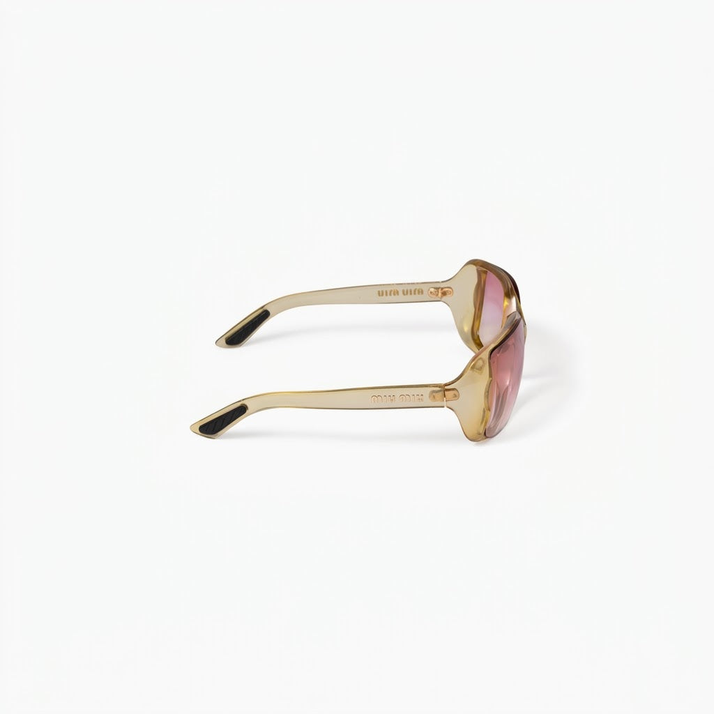 Miu Miu Runway SMUC08 Women Sunny Yellow Oversized Sunglasses