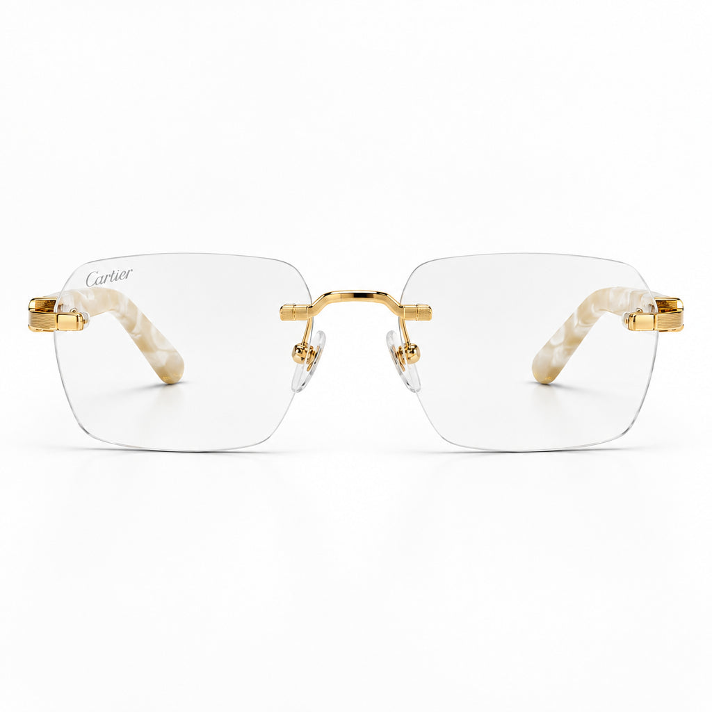 Cartier Signature C de Men Rimless Rectangle Transparent Eyeglasses