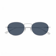 Saint Laurent Unisex SL 799 005 Oval Silver Light Blue Sunglasses
